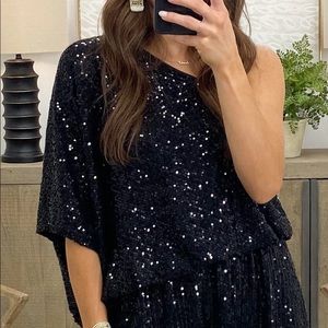 Black Sequin Romper